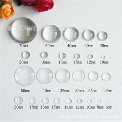 #ad 1pack Transparent Flat Glass Cabochon 12 20 25mm Clear Crystal Cabochon Cameo Je $13.03
