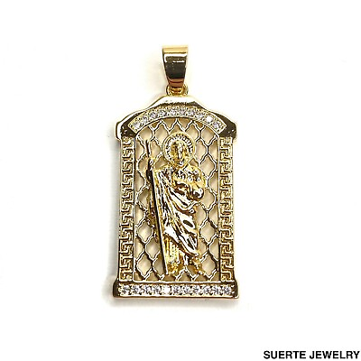 #ad 14K Oro Laminado San Judas Tadeo Medalla Dije Gold Plated Saint Jude Pendant $13.99