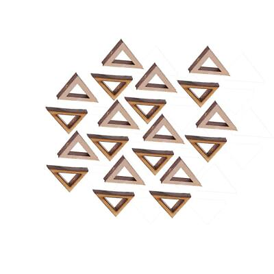 #ad 20 Pieces 40x25mm Natural Triangle Shapes Wooden Wood Pendant Charms Top Drilled $6.58