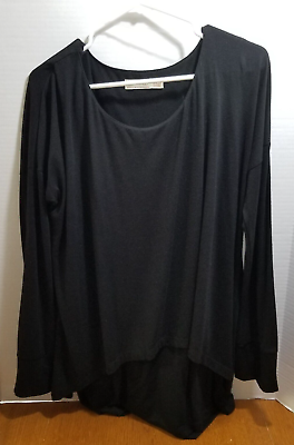 #ad Women#x27;s Faded Glory Layered Long Sleeve Black Shirt Size XL 16 18 Never Worn $6.99
