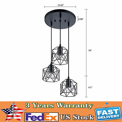 #ad 3 Head Hanging Ceiling Light Pendant Kitchen Island Lamp Chandelier Lighting 60W $33.25