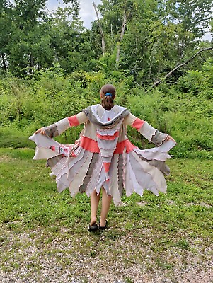 #ad Size Small Upcycled Fairy Coat Whimsical Katwise Inspired Embroidered Rose Trim $225.00