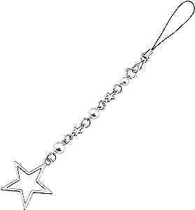 #ad Star Phone Charm Silver Phone Chain Star Pearl Cute Phone Strap Aesthetic $11.37