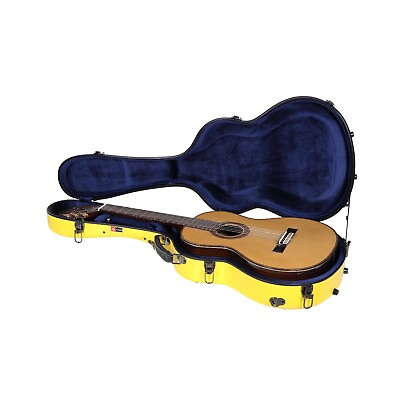 #ad Crossrock Deluxe Fiberglass Case for 40quot; 41quot; Dreadnought Acoustic Guitars Yellow $389.99