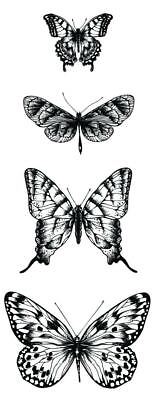 #ad KaiserCraft Butterflies Clear Stamp Texture Background Vintage Butterfly Clay AU $5.50