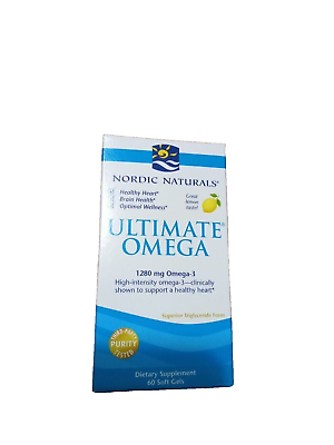#ad Nordic Naturals Ultimate Omega 1280mg Omega 3 Sealed Bottle 60 Soft Gels $16.99