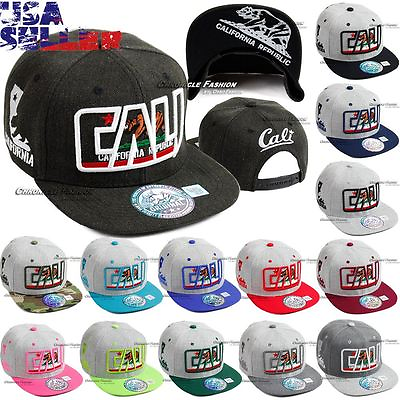 #ad Cali Baseball Cap California Republic Adjustable Snapback Hat Hip Hop Flat Men $12.95