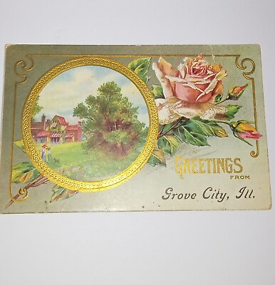 #ad Antique Greetings Postcard $4.61