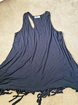 #ad LADIES BLACK BEACH TIME COVERUP size 10 12 Y BACK $10.50