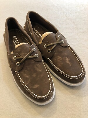 #ad Sperry Shoes Men#x27;s 9 New Eye Nubuck Brown Boat Sneakers $34.99