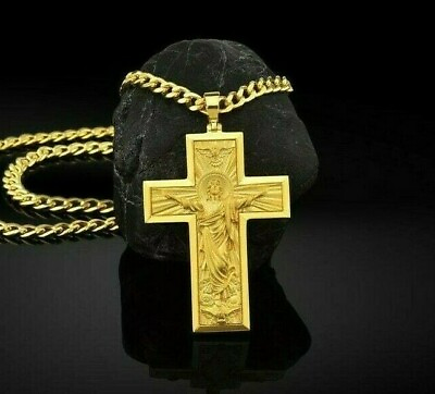 #ad Gold Ascension Religious Jesus crucifix cross solid 10k 14k 18k Pendant gift $1199.00