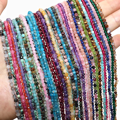 #ad Faceted Round Beads Natural Gemstone Beads for Diy Jewelry Making $32.84