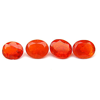 #ad 0.94Ct 4 PCS GORGEOUS STUNNING FIRE NATURAL RED MEXICAN FIRE OPAL $17.99
