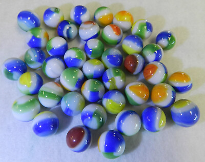 #ad #18113m Vintage Group of 30 Marble King 3 Color Patch Marbles $39.99