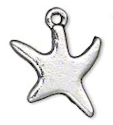 #ad 20 Antiqued Silver Plated Pewter 15x13mm Double Sided Star Charms * $6.96