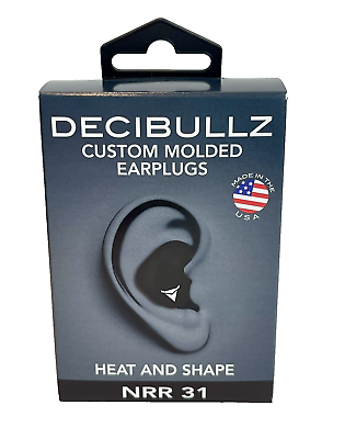 #ad DECIBULLZ Custom Molded Earplugs Black NRR 31db Premium Protection Hunting Work $17.94