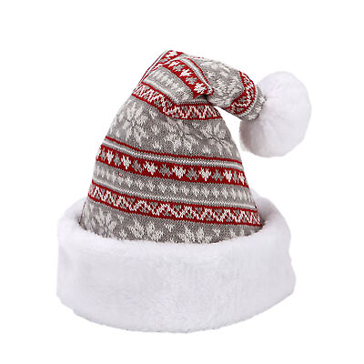 #ad Winter Hat Christmas Element Thick Plush Ball Thick Christmas Cap Autumn Winter $9.46
