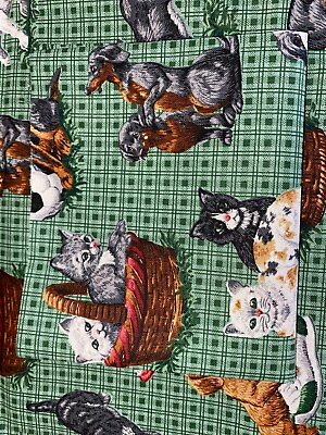 #ad Small Cut NEW Cotton Fabric 9quot;X21quot; KITTENS amp; PUPPIES 10.23 $1.95