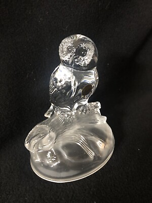 #ad Vintage LEAD CRYSTAL Perched 6quot; Owl Figurine $12.99