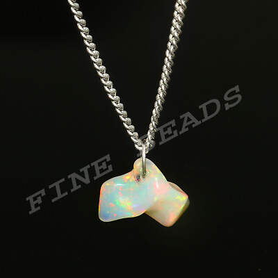 #ad Ethiopian Opal Pendant 925 Sterling Silver Opal Raw Opal Uncut Pendant PD 440 $53.56