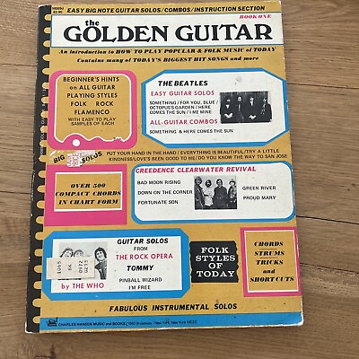 #ad Vtg The Golden Guitar STUDENT Book One How To Play Today#x27;s Biggest Hits BIG NOTE $14.99