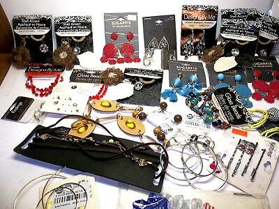 #ad Mixed Lot Costume Jewelry As Is Craft Steampunk Hobby Project Ear Rings Etc. $6.99