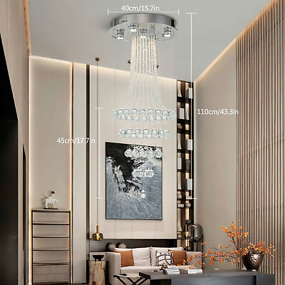 #ad Modern Chandelier Ceiling Lamp Pendant Light Elegant Crystal Fixture Lighting $92.15