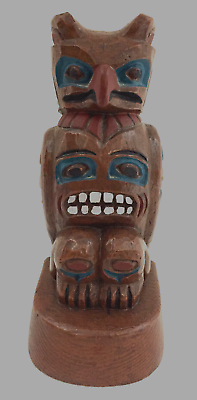 #ad Thorn Arts LTD Nanaimo BC Totem Native Figurine Simulated Wood Brown 6.75quot; $18.99