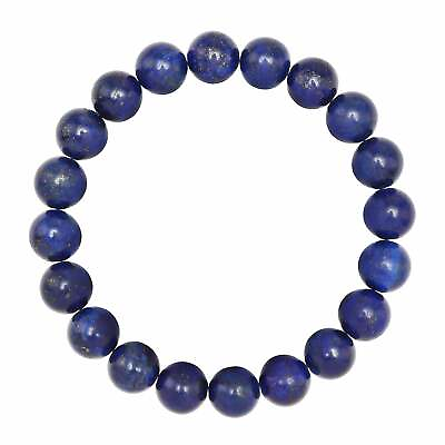 #ad Lapis Lazuli Bracelet Smooth Round Size 8mm 10mm 7.5quot; Length $6.74