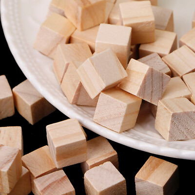 #ad Wooden Square Blocks Mini Cubes Embellishment for Woodwork Craft DIY Variou Size $2.49