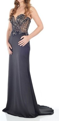 #ad Size 0 10 In Stock Beaded Black Strapless Long Prom Formal Gown $169.00
