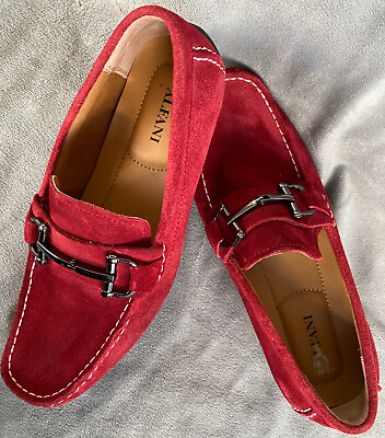 #ad MENS Alfani Red Leather James Suede shoes Sleep On Size 7.5 $17.95