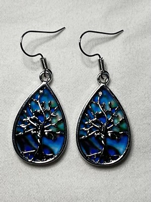 #ad 1pair Tree Of Life Fashion Water Drop Earrings $9.99