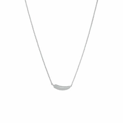 #ad Rhodium Plated Dainty Sideways Feather Pendant Adjustable Necklace Gifts 16quot;2quot; $98.60