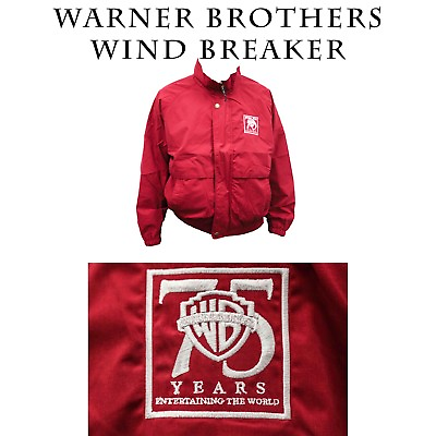 #ad Warner Brothers 75 Years Vintage Windbreaker Cool Style Eclectic Hipster Size XL $40.00