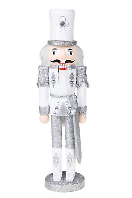 #ad Clever Creations Silver Soldier 12 Inch Traditional Wooden Nutcracker Festiv... $32.95