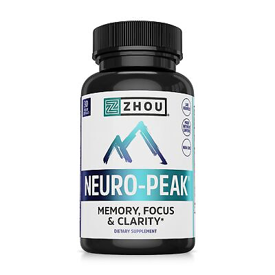 #ad Zhou Neuro Peak Brain Support Memory Focus amp; Clarity Formula DMAE Rhodi... $16.80