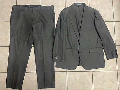 #ad J Crew 2022 Ludlow Slim fit Full Suit in English cotton wool Grey 44R 38 $120.00