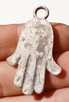 #ad Antique Hamsa Amulet Hand Pendant Sterling Silver Protects Against Evil $41.70