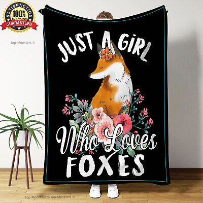 #ad Just A Girl Who Love Foxes Fleece Blanket Special Gift Daughter Girl For Xmas $52.99