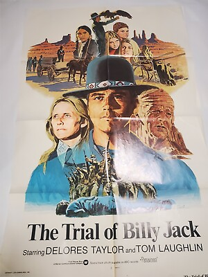 #ad The TRIAL of BILLY JACK Movie Poster 1975 Authentic 1 Sheet Tom Laughlin $49.99