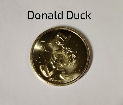 #ad Walt Disney World 50th Anniversary Medallion Coin Donald Duck $11.00