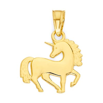 #ad Solid Gold Unicorn Pendant in 10 or 14k Cute Animal Pendant Gift $157.19