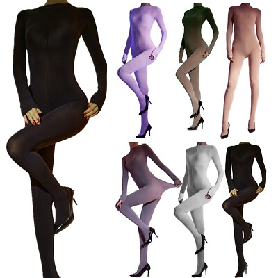 #ad US Womens Pantyhose Seamless Full Body Catsuit High Elastic Bodysuit Nightclub $10.33