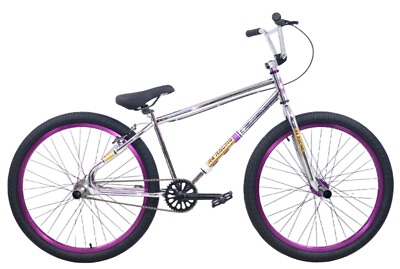 #ad R4 Pro 26quot; Complete White or Chrome W Purple Wheels BMX Bicycle Adult Youth $449.99