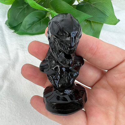 #ad Obsidian Stone Venom Carving Quartz Crystal Specimen Collection Polished $19.00