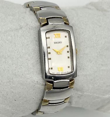 #ad Ladies SEIKO Two Tone Classic All Steel Dress Casual Bracelet Watch 1N00 0FP0 $19.99