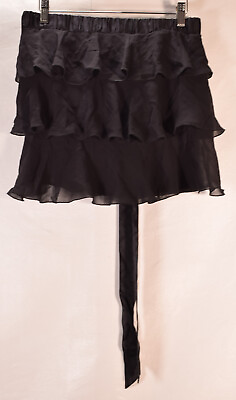 #ad Juicy Couture Womens Layered Ruffle Skirt Black S $25.00