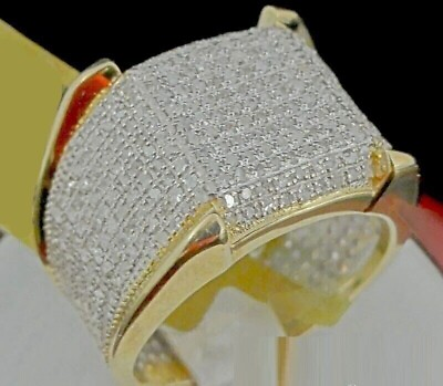 #ad 925 Sterling Silver 3 Ct Lab Created Diamond Wedding Anniversary Mens Charm Ring $107.87