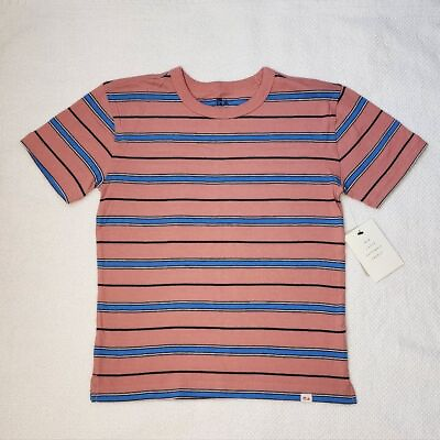 #ad Free Assembly Boys Short Sleeve Stripe T Shirt Dusty Rose Sizes XS S XL XXL $11.99